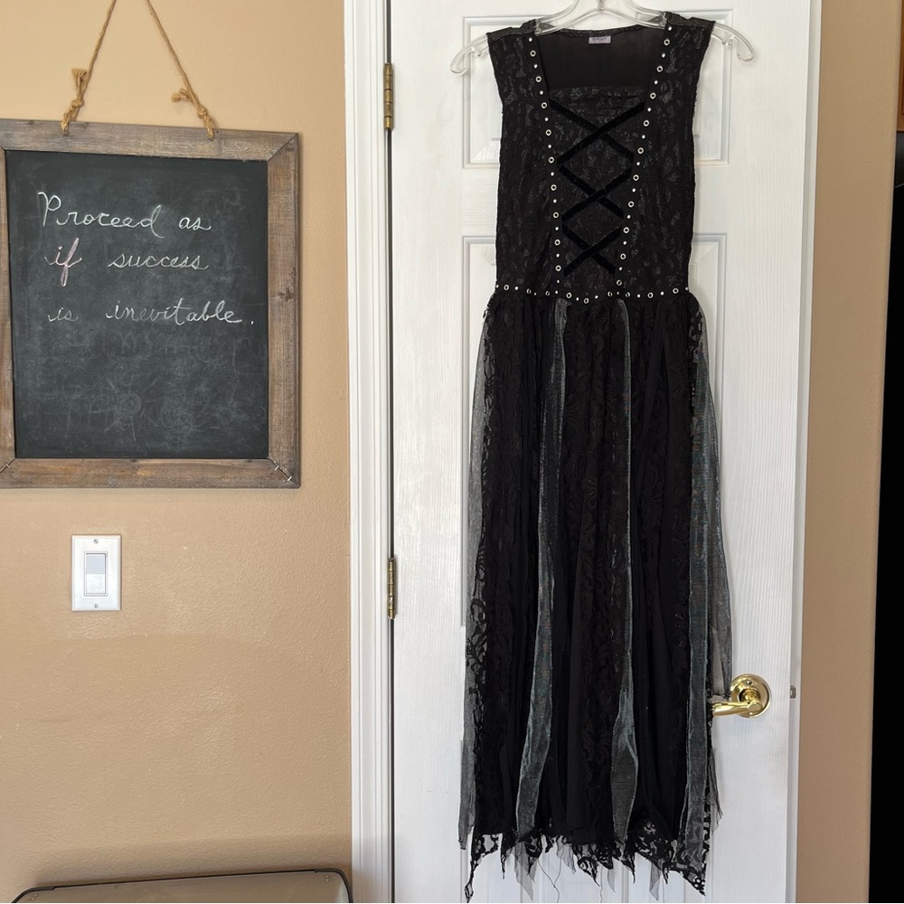 Spirit Halloween Goth Emo Punk Renaissance Girls XL Dress Costume Gothic Zombie